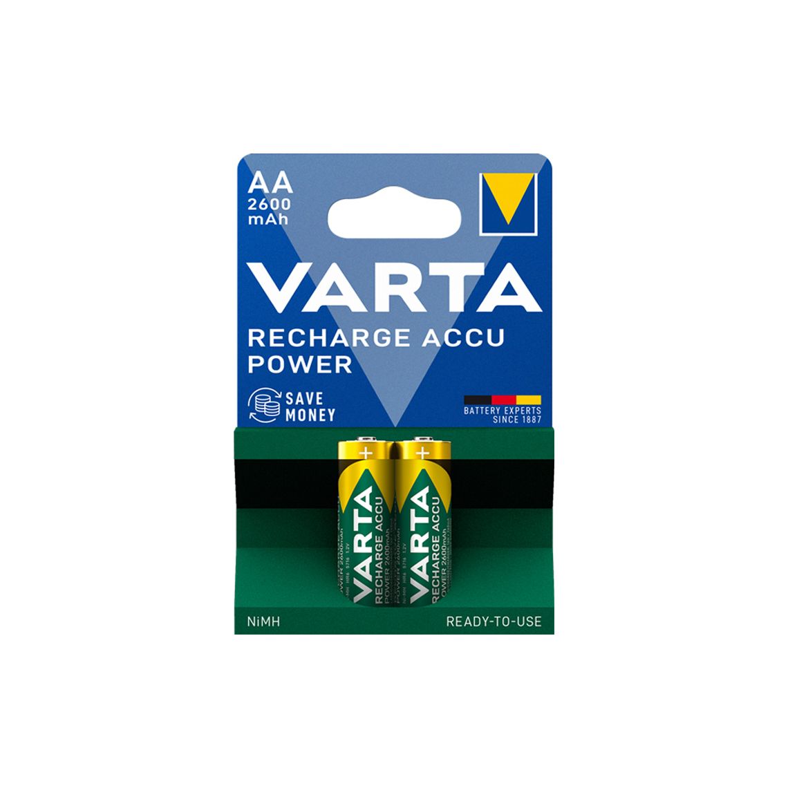 ელემენტი VARTA RECH.ACCU AA2700MAH BL2 CIS — ელემენტები და ბატარეები
